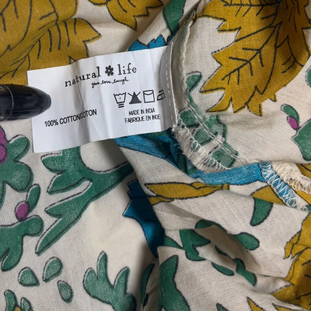 NWT- Savannah Cotton Sleeveless Top - Ochre Leafy Floral - Picture 13 of 13